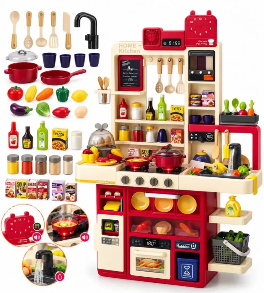 [BOD-JUG-065] COCINA DE JUGUETE INFANTIL 121 PCS CON LUCES Y SONIDO
