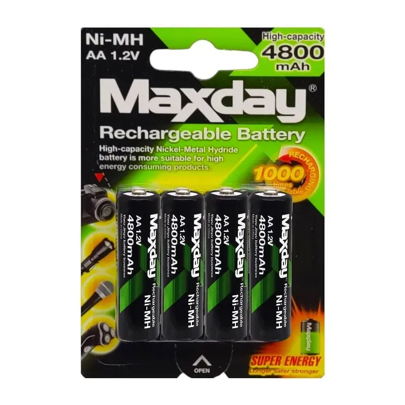 PILAS BATERIAS MAXDAY RECARGABLES AA 1.2V X4